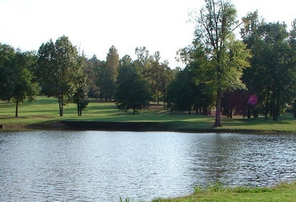 Pond surrounded by trees in Greenwood, Louisiana